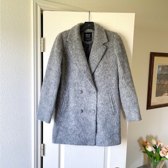 Sézane x Madewell Octave Blazer Coat Gray Wool Blend XXS EUC - Picture 2 of 10